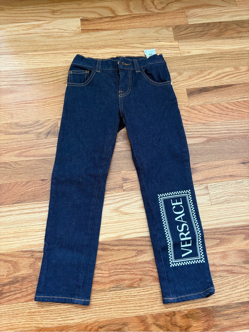 Versace (never worn) Kids Blue Logo Straight Jeans